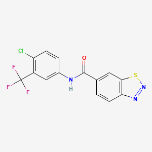 molecular formula C14H7ClF3N3OS B2875716 N-[4-氯-3-(三氟甲基)苯基]-1,2,3-苯并噻二唑-6-甲酰胺 CAS No. 951899-78-8