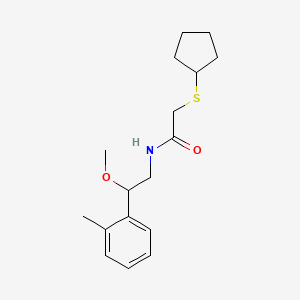molecular formula C17H25NO2S B2875718 2-(cyclopentylthio)-N-(2-methoxy-2-(o-tolyl)ethyl)acetamide CAS No. 1796950-07-6