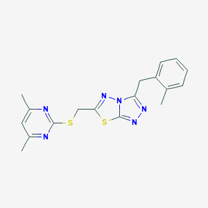 4,6-Dimethyl-2-pyrimidinyl [3-(2-methylbenzyl)[1,2,4]triazolo[3,4-b][1,3,4]thiadiazol-6-yl]methyl sulfide