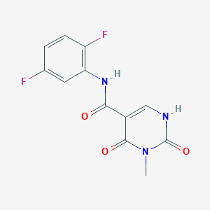 molecular formula C12H9F2N3O3 B2875720 N-(2,5-二氟苯基)-3-甲基-2,4-二氧代-1,2,3,4-四氢嘧啶-5-甲酰胺 CAS No. 1351591-03-1