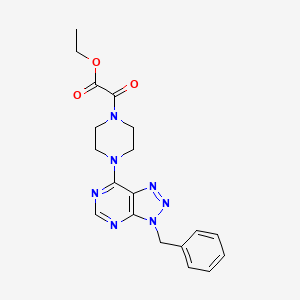 ethyl 2-(4-(3-benzyl-3H-[1,2,3]triazolo[4,5-d]pyrimidin-7-yl)piperazin-1-yl)-2-oxoacetate