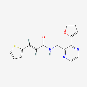 molecular formula C16H13N3O2S B2875725 (E)-N-((3-(furan-2-yl)pyrazin-2-yl)methyl)-3-(thiophen-2-yl)acrylamide CAS No. 2035022-12-7