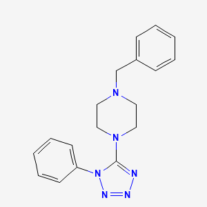 molecular formula C18H20N6 B2875727 1-苄基-4-(1-苯基-1H-1,2,3,4-四唑-5-基)哌嗪 CAS No. 339105-36-1