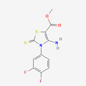 molecular formula C11H8F2N2O2S2 B2875735 Methyl 4-amino-3-(3,4-difluorophenyl)-2-sulfanylidene-1,3-thiazole-5-carboxylate CAS No. 688337-81-7