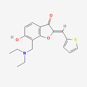 molecular formula C18H19NO3S B2875742 (Z)-7-((diethylamino)methyl)-6-hydroxy-2-(thiophen-2-ylmethylene)benzofuran-3(2H)-one CAS No. 896808-10-9