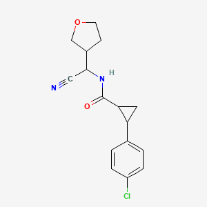 molecular formula C16H17ClN2O2 B2875748 2-(4-chlorophenyl)-N-[cyano(oxolan-3-yl)methyl]cyclopropane-1-carboxamide CAS No. 1394787-60-0