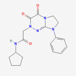 molecular formula C18H21N5O3 B2875754 N-cyclopentyl-2-(3,4-dioxo-8-phenyl-3,4,7,8-tetrahydroimidazo[2,1-c][1,2,4]triazin-2(6H)-yl)acetamide CAS No. 942011-66-7