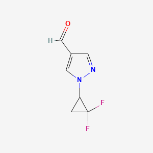 molecular formula C7H6F2N2O B2875757 1-(2,2-Difluorocyclopropyl)-1H-pyrazole-4-carbaldehyde CAS No. 2173999-87-4