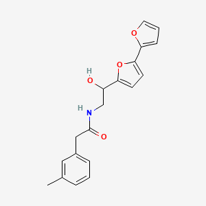 molecular formula C19H19NO4 B2875761 N-(2-{[2,2'-bifuran]-5-yl}-2-hydroxyethyl)-2-(3-methylphenyl)acetamide CAS No. 2320926-05-2