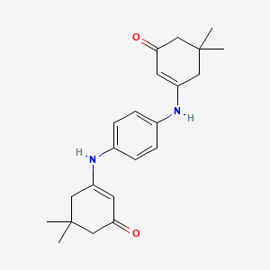 molecular formula C22H28N2O2 B2875762 3-((4-((5,5-Dimethyl-3-oxocyclohex-1-enyl)amino)phenyl)amino)-5,5-dimethylcyclohex-2-EN-1-one CAS No. 78431-57-9
