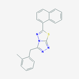 molecular formula C21H16N4S B287577 3-(2-Methylbenzyl)-6-(1-naphthyl)[1,2,4]triazolo[3,4-b][1,3,4]thiadiazole 