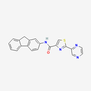 molecular formula C21H14N4OS B2875775 N-(9H-fluoren-2-yl)-2-(pyrazin-2-yl)thiazole-4-carboxamide CAS No. 1226457-75-5