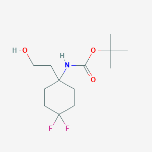 molecular formula C13H23F2NO3 B2875782 Tert-butyl N-[4,4-difluoro-1-(2-hydroxyethyl)cyclohexyl]carbamate CAS No. 2287332-88-9