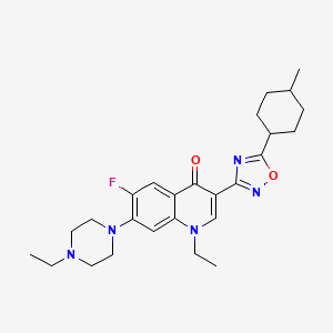 1-Ethyl-7-(4-ethylpiperazin-1-yl)-6-fluoro-3-[5-(4-methylcyclohexyl)-1,2,4-oxadiazol-3-yl]quinolin-4-one