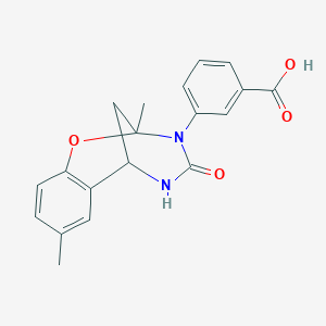 molecular formula C19H18N2O4 B2875799 3-(2,8-dimethyl-4-oxo-5,6-dihydro-2H-2,6-methano-1,3,5-benzoxadiazocin-3(4H)-yl)benzoic acid CAS No. 899214-58-5