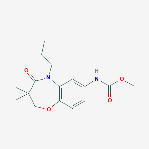 molecular formula C16H22N2O4 B2875800 Methyl (3,3-dimethyl-4-oxo-5-propyl-2,3,4,5-tetrahydrobenzo[b][1,4]oxazepin-7-yl)carbamate CAS No. 921864-63-3