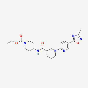 Ethyl 4-(1-(5-(3-methyl-1,2,4-oxadiazol-5-yl)pyridin-2-yl)piperidine-3-carboxamido)piperidine-1-carboxylate