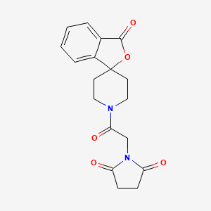 molecular formula C18H18N2O5 B2875814 1-(2-氧代-2-(3-氧代-3H-螺并[异苯并呋喃-1,4'-哌啶]-1'-基)乙基)吡咯烷-2,5-二酮 CAS No. 1797890-07-3