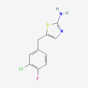 molecular formula C10H8ClFN2S B2875827 5-[(3-Chloro-4-fluorophenyl)methyl]-1,3-thiazol-2-amine CAS No. 893724-17-9