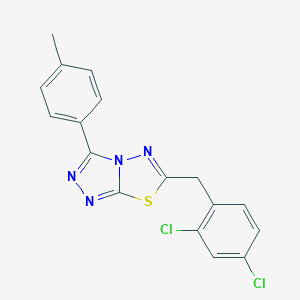 molecular formula C17H12Cl2N4S B287583 6-(2,4-Dichlorobenzyl)-3-(4-methylphenyl)[1,2,4]triazolo[3,4-b][1,3,4]thiadiazole 