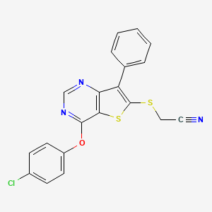 2-{[4-(4-Chlorophenoxy)-7-phenylthieno[3,2-d]pyrimidin-6-yl]sulfanyl}acetonitrile