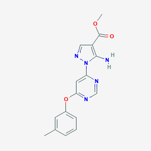 methyl 5-amino-1-[6-(3-methylphenoxy)-4-pyrimidinyl]-1H-pyrazole-4-carboxylate