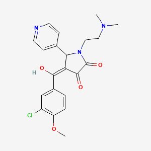 molecular formula C21H22ClN3O4 B2875845 4-(3-chloro-4-methoxybenzoyl)-1-(2-(dimethylamino)ethyl)-3-hydroxy-5-(pyridin-4-yl)-1H-pyrrol-2(5H)-one CAS No. 636992-05-7