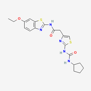 molecular formula C20H23N5O3S2 B2875851 2-(2-(3-cyclopentylureido)thiazol-4-yl)-N-(6-ethoxybenzo[d]thiazol-2-yl)acetamide CAS No. 921508-57-8