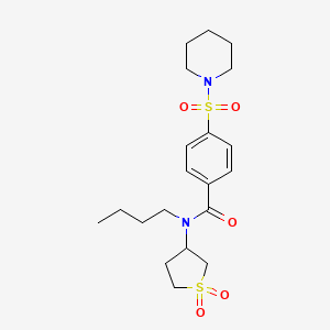 molecular formula C20H30N2O5S2 B2875865 N-butyl-N-(1,1-dioxidotetrahydrothiophen-3-yl)-4-(piperidin-1-ylsulfonyl)benzamide CAS No. 874787-70-9