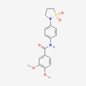 molecular formula C18H20N2O5S B2875869 N-(4-(1,1-dioxidoisothiazolidin-2-yl)phenyl)-3,4-dimethoxybenzamide CAS No. 946215-08-3