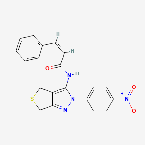 (Z)-N-(2-(4-nitrophenyl)-4,6-dihydro-2H-thieno[3,4-c]pyrazol-3-yl)-3-phenylacrylamide