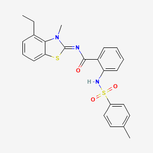 (E)-N-(4-ethyl-3-methylbenzo[d]thiazol-2(3H)-ylidene)-2-(4-methylphenylsulfonamido)benzamide