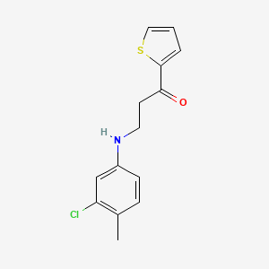 molecular formula C14H14ClNOS B2875890 3-(3-Chloro-4-methylanilino)-1-(2-thienyl)-1-propanone CAS No. 333352-66-2
