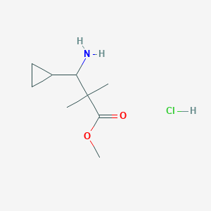 molecular formula C9H18ClNO2 B2875892 3-氨基-3-环丙基-2,2-二甲基丙酸甲酯盐酸盐 CAS No. 1350712-44-5