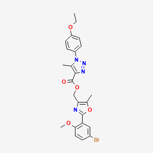 molecular formula C24H23BrN4O5 B2875896 [2-(5-溴-2-甲氧基苯基)-5-甲基-1,3-恶唑-4-基]甲基 1-(4-乙氧基苯基)-5-甲基-1H-1,2,3-三唑-4-羧酸酯 CAS No. 1223771-27-4