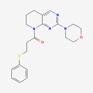 molecular formula C20H24N4O2S B2875897 1-(2-morpholino-6,7-dihydropyrido[2,3-d]pyrimidin-8(5H)-yl)-3-(phenylthio)propan-1-one CAS No. 2177366-19-5