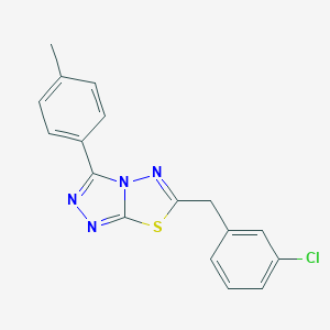 molecular formula C17H13ClN4S B287591 6-(3-Chlorobenzyl)-3-(4-methylphenyl)[1,2,4]triazolo[3,4-b][1,3,4]thiadiazole 