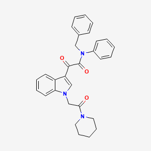 N-benzyl-2-oxo-2-[1-(2-oxo-2-piperidin-1-ylethyl)indol-3-yl]-N-phenylacetamide
