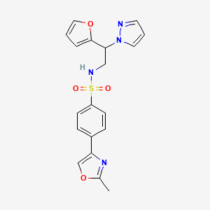 N-(2-(furan-2-yl)-2-(1H-pyrazol-1-yl)ethyl)-4-(2-methyloxazol-4-yl)benzenesulfonamide