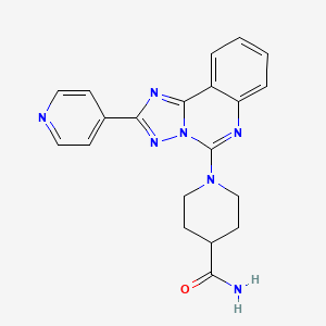 molecular formula C20H19N7O B2875919 1-(2-Pyridin-4-yl-[1,2,4]triazolo[1,5-c]quinazolin-5-yl)piperidine-4-carboxamide CAS No. 902944-98-3
