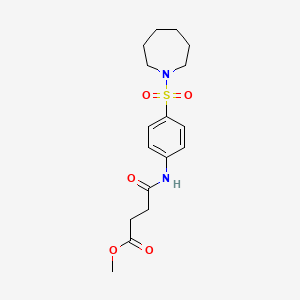 molecular formula C17H24N2O5S B2875926 Methyl 4-[4-(azepan-1-ylsulfonyl)anilino]-4-oxobutanoate CAS No. 327067-08-3