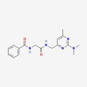 N-(2-(((2-(dimethylamino)-6-methylpyrimidin-4-yl)methyl)amino)-2-oxoethyl)benzamide