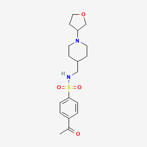 4-acetyl-N-((1-(tetrahydrofuran-3-yl)piperidin-4-yl)methyl)benzenesulfonamide