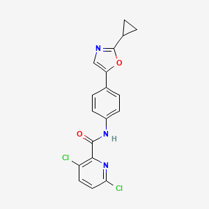 3,6-dichloro-N-[4-(2-cyclopropyl-1,3-oxazol-5-yl)phenyl]pyridine-2-carboxamide
