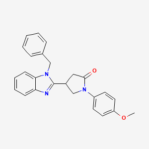 molecular formula C25H23N3O2 B2875946 4-(1-benzyl-1H-benzimidazol-2-yl)-1-(4-methoxyphenyl)pyrrolidin-2-one CAS No. 847377-24-6