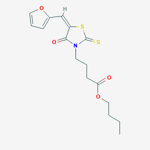(E)-butyl 4-(5-(furan-2-ylmethylene)-4-oxo-2-thioxothiazolidin-3-yl)butanoate