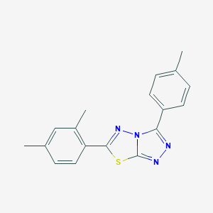molecular formula C18H16N4S B287595 6-(2,4-Dimethylphenyl)-3-(4-methylphenyl)[1,2,4]triazolo[3,4-b][1,3,4]thiadiazole 