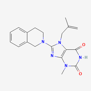 molecular formula C19H21N5O2 B2875952 8-(3,4-dihydro-1H-isoquinolin-2-yl)-3-methyl-7-(2-methylprop-2-enyl)purine-2,6-dione CAS No. 674814-79-0