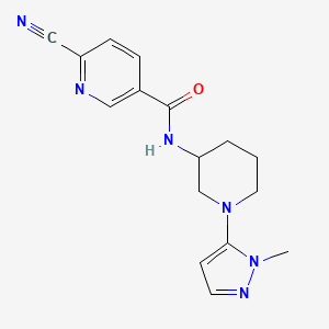 6-Cyano-N-[1-(2-methylpyrazol-3-yl)piperidin-3-yl]pyridine-3-carboxamide