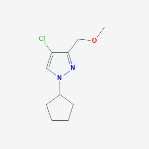 molecular formula C10H15ClN2O B2875955 4-chloro-1-cyclopentyl-3-(methoxymethyl)-1H-pyrazole CAS No. 1856042-61-9